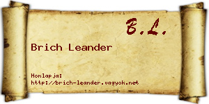 Brich Leander névjegykártya